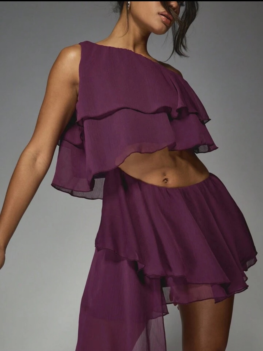 NWOT Off-Shoulder Asymmetrical Ruffle Dress - Picture 5 of 5
